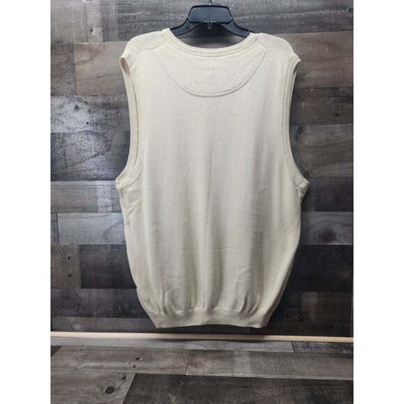 Cutter & Buck Plumas Pines Golf Course Cream Sweater Vest Men's Sz Lrg - Picture 2 of 7